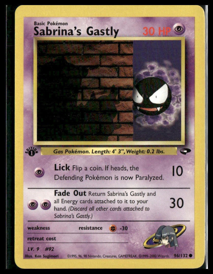 Sabrina's Gastly #096/132 1st Edition Gym Challenge VLP