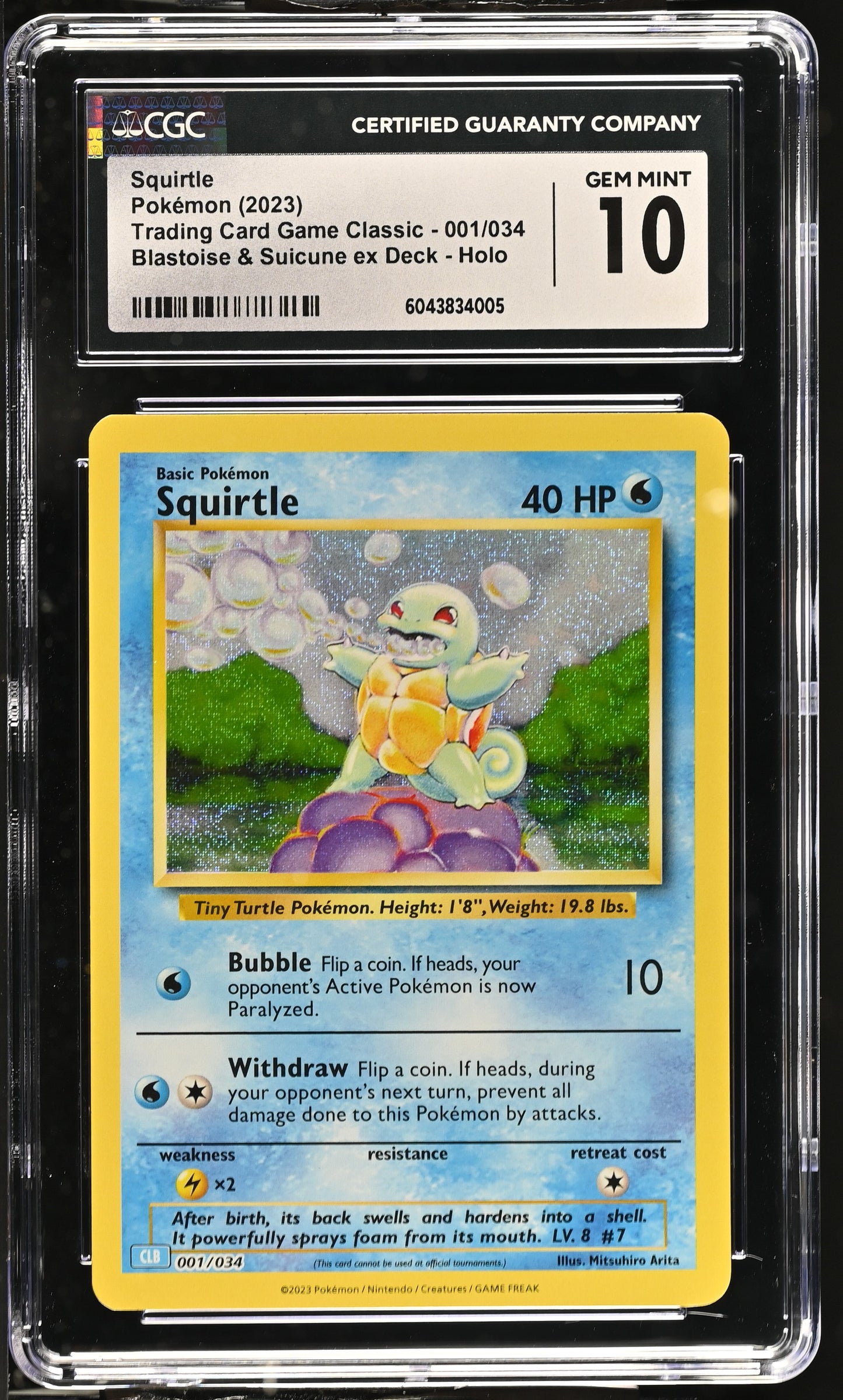 CGC 10 Squirtle #001/034 TCG Classic: Blastoise Deck