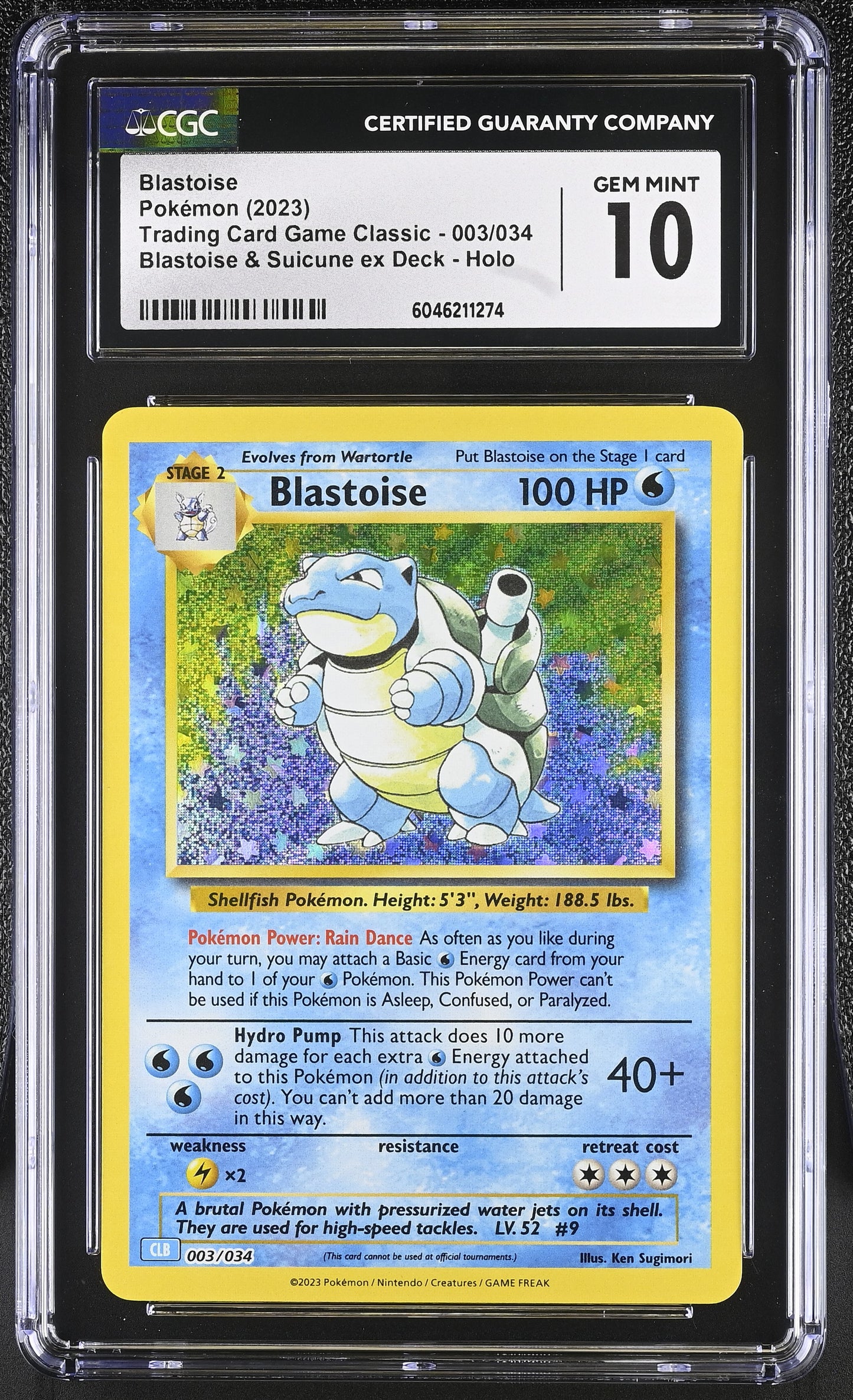CGC 10 Blastoise #003/034 TCG Classic: Blastoise Deck