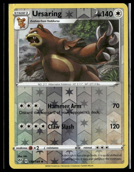 Ursaring #139/189 SQUARE CORNER ERROR Darkness Ablaze LP