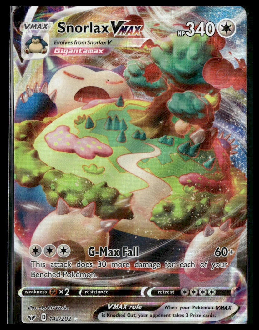 Snorlax VMAX #142/202 Sword & Shield Base Set NM