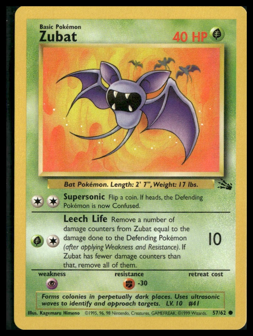 Zubat #57/62 Fossil LP