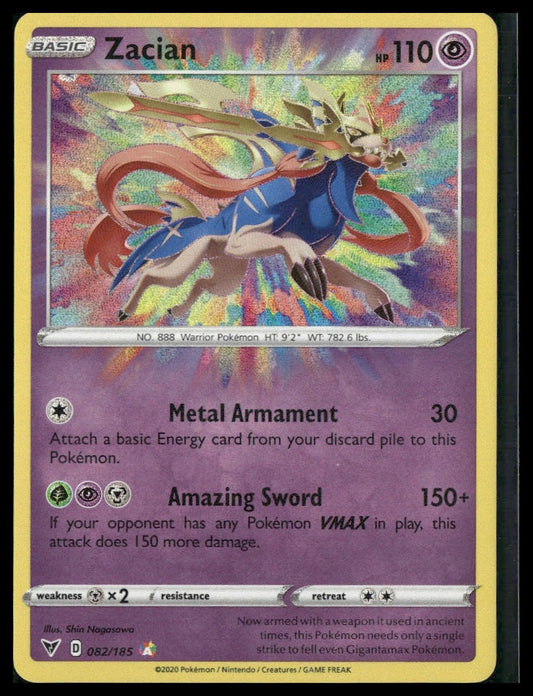 Zacian #082/185 Amazing Rare Vivid Voltage NM