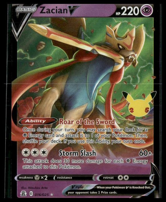 Zacian V #016/025 Celebrations NM