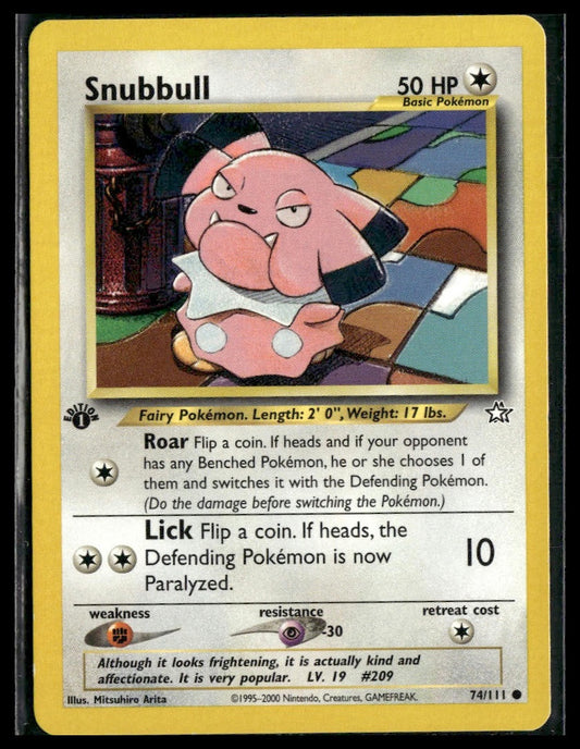 Snubbull #074/111 1st Edition Neo Genesis LP