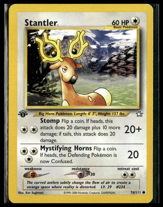 Stantler #076/111 1st Edition Neo Genesis LP