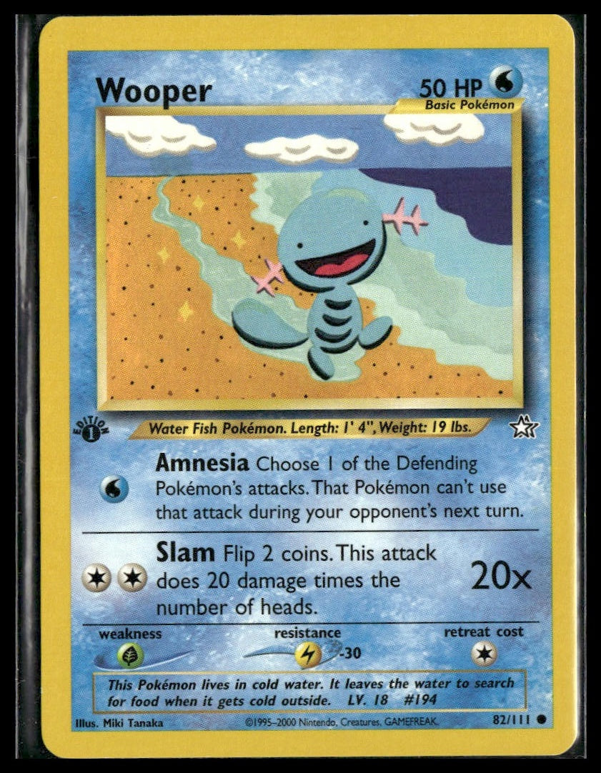 Wooper #082/111 1st Edition Neo Genesis LP