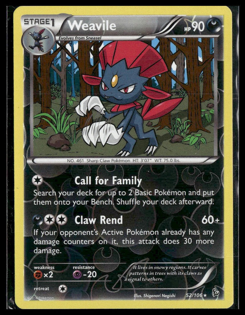 Weavile #52/106 Reverse Holo XY - Flashfire LP
