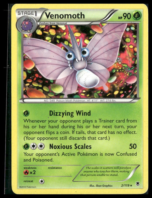 Venomoth #2/119 XY - Phantom Forces MP