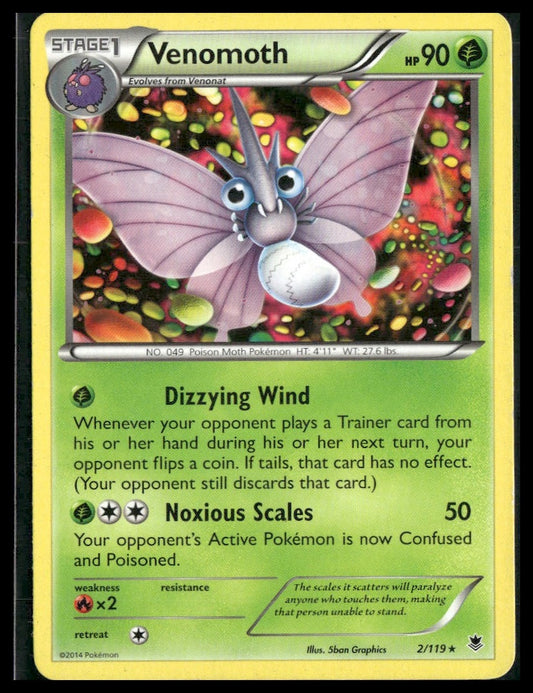 Venomoth #2/119 XY - Phantom Forces MP