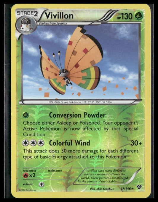 Vivillon #17/146 Reverse Holo XY Base Set VLP