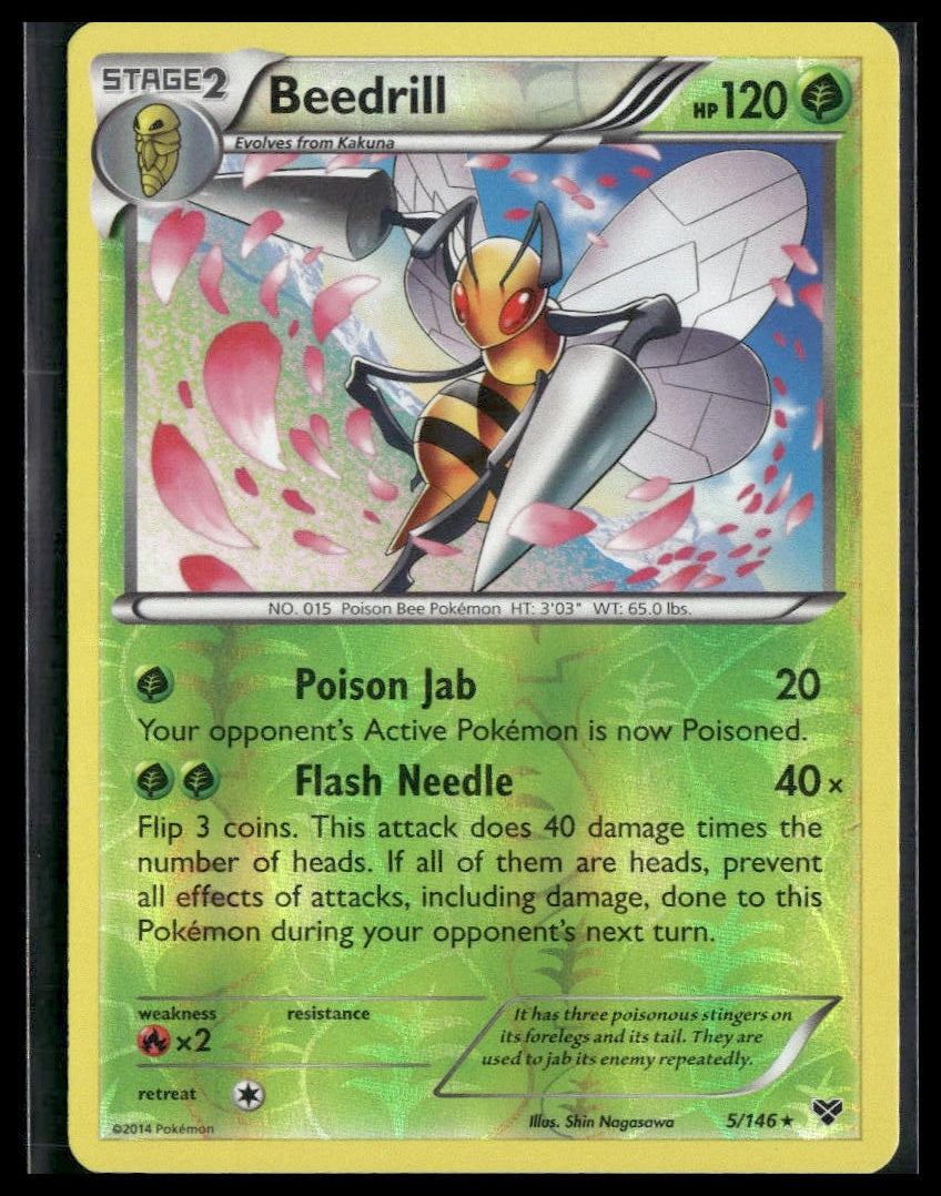 Beedrill #5/146 Reverse Holo XY Base Set NM