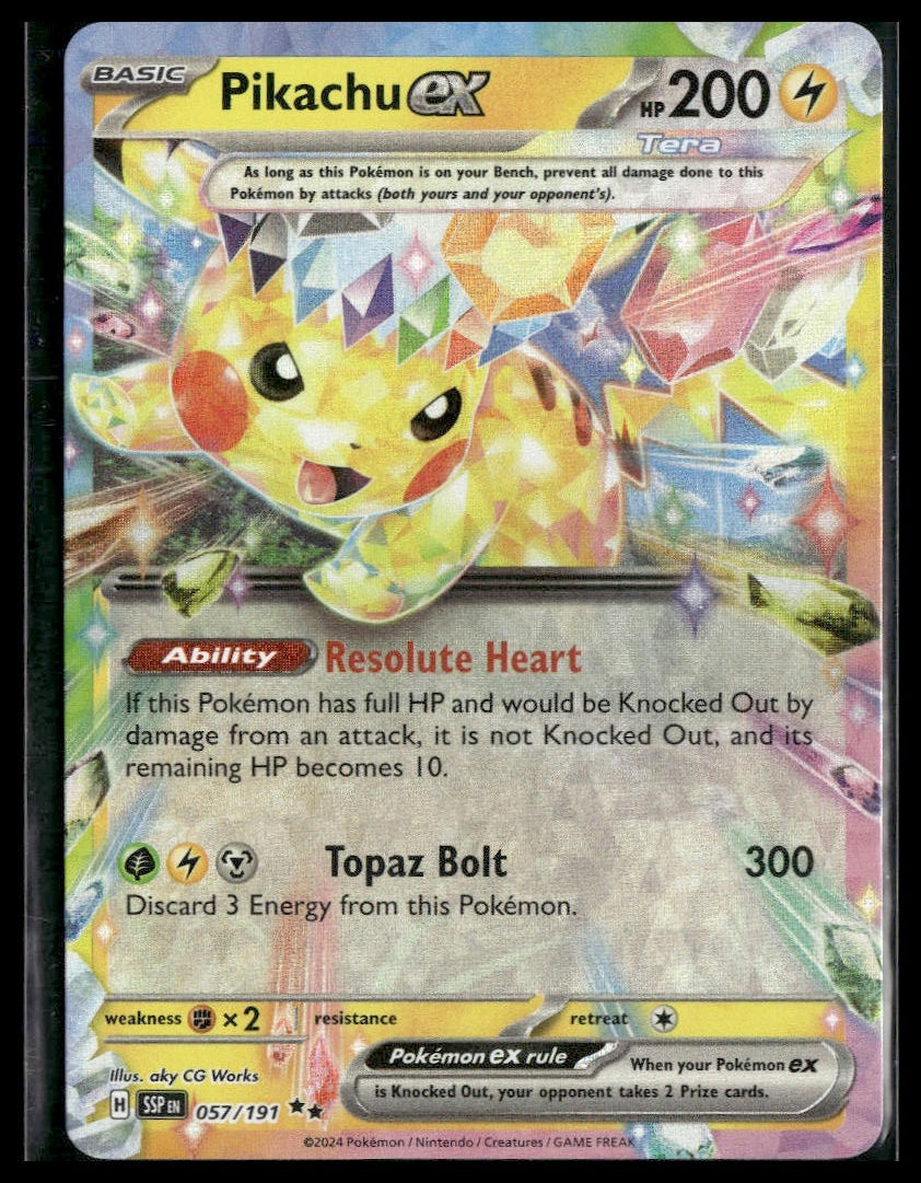 Pikachu ex #057/191 Surging Sparks NM