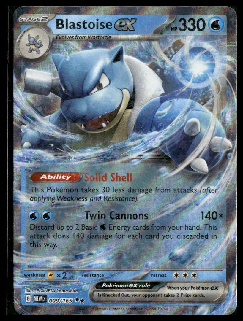 Blastoise ex #009/165 Scarlet & Violet 151 NM