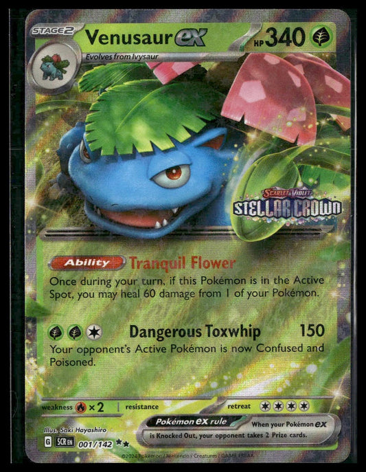 Venusaur ex #001/142 STAMP Stellar Crown Promo NM