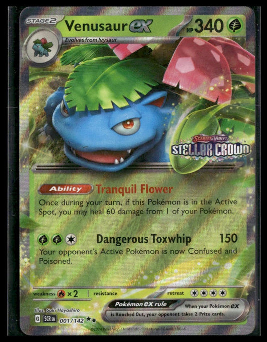 Venusaur ex #001/142 STAMP Stellar Crown Promo NM