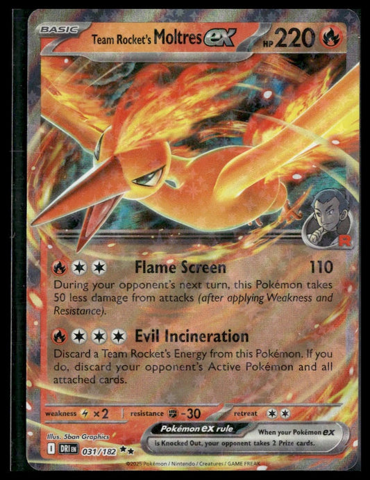 Team Rocket's Moltres ex #031/182 Destined Rivals NM