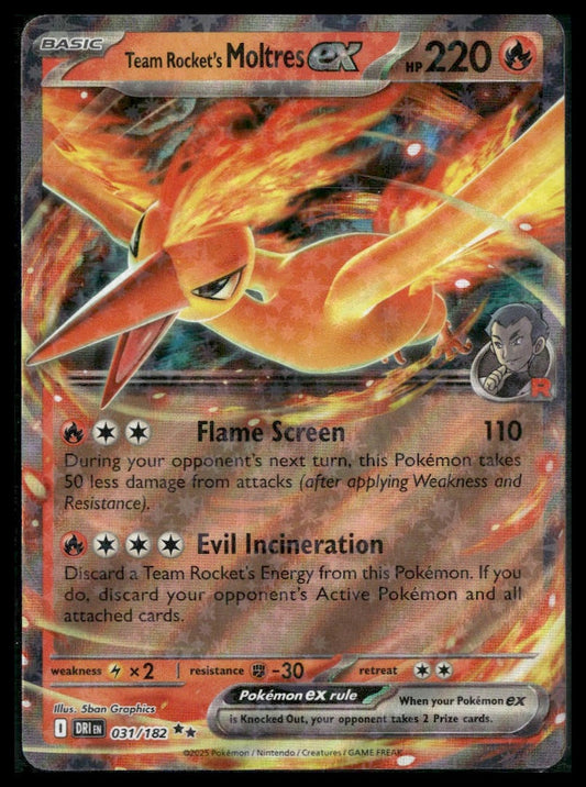 Team Rocket's Moltres ex #031/182 Destined Rivals NM