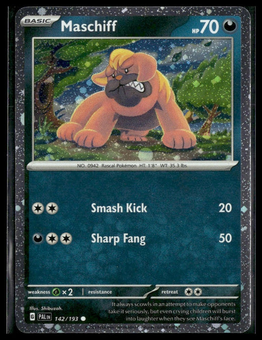 Maschiff (Cosmos Holo) #142/193 Shibuzoh. Paldea Evolved NM