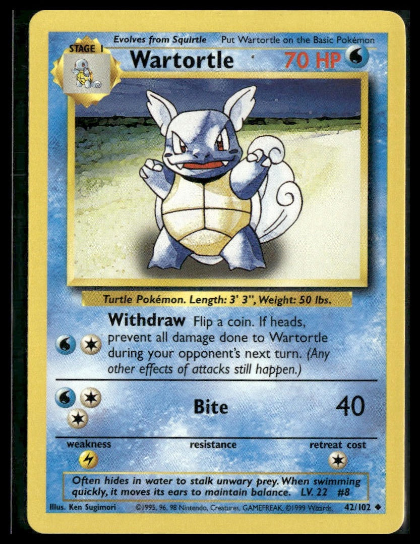 Wartortle #042/102 Base Set LP