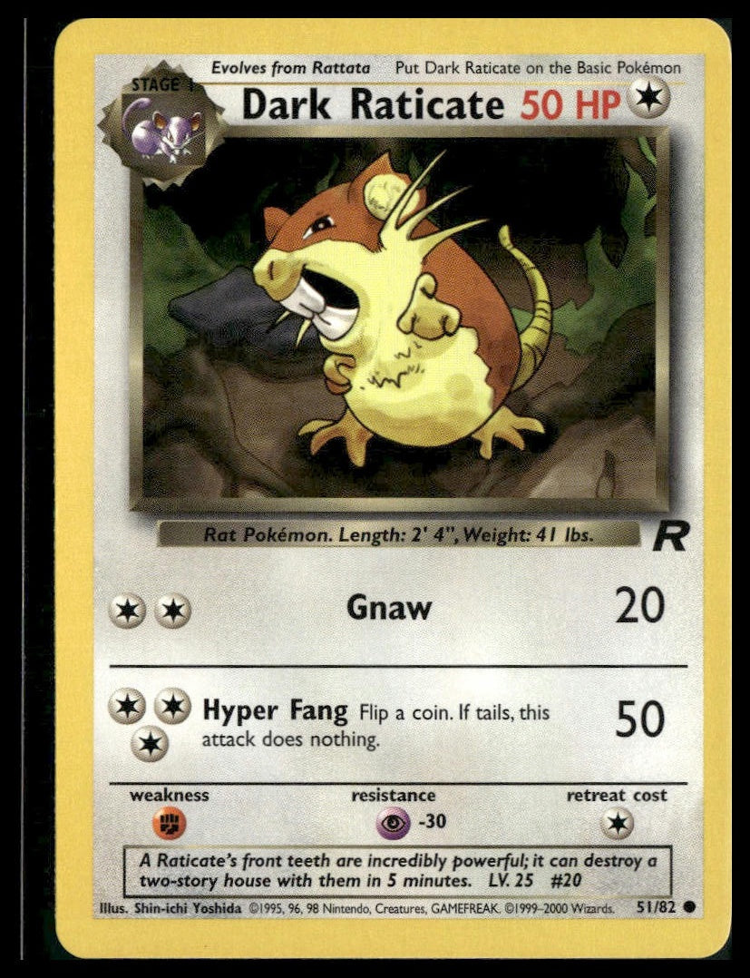 Dark Raticate #51/82 Team Rocket VLP