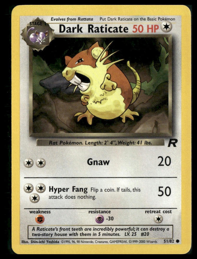 Dark Raticate #51/82 Team Rocket NM