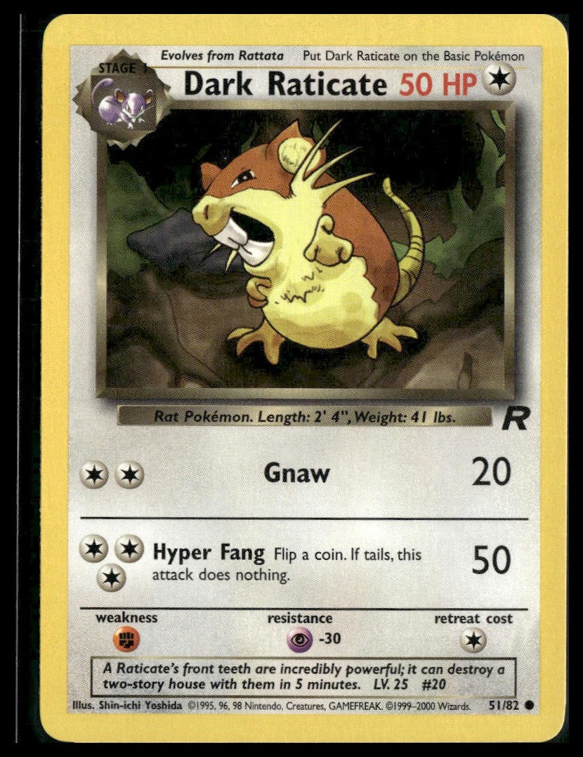 Dark Raticate #51/82 Team Rocket NM