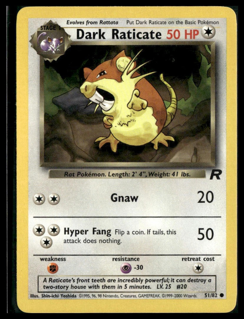 Dark Raticate #51/82 Team Rocket VLP