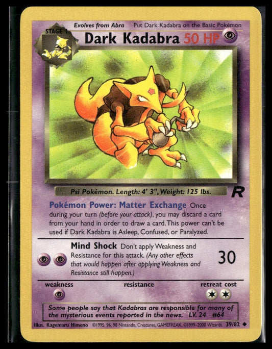 Dark Kadabra #39/82 Team Rocket LP