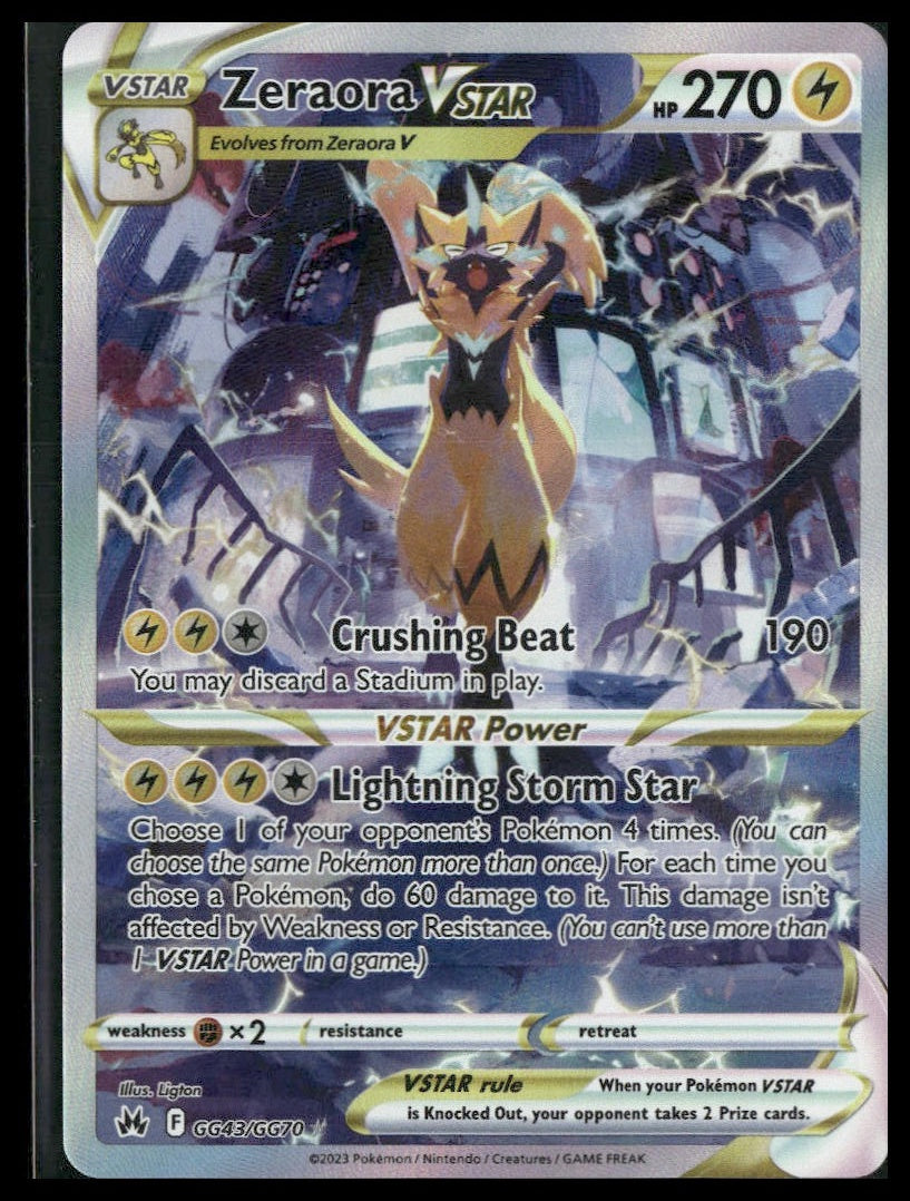Zeraora VSTAR #GG43/GG70 Crown Zenith: Galarian Gallery NM