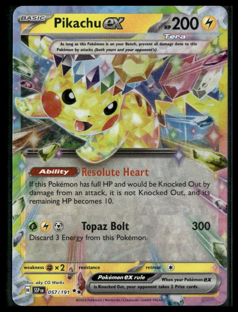 Pikachu ex #057/191 Surging Sparks NM