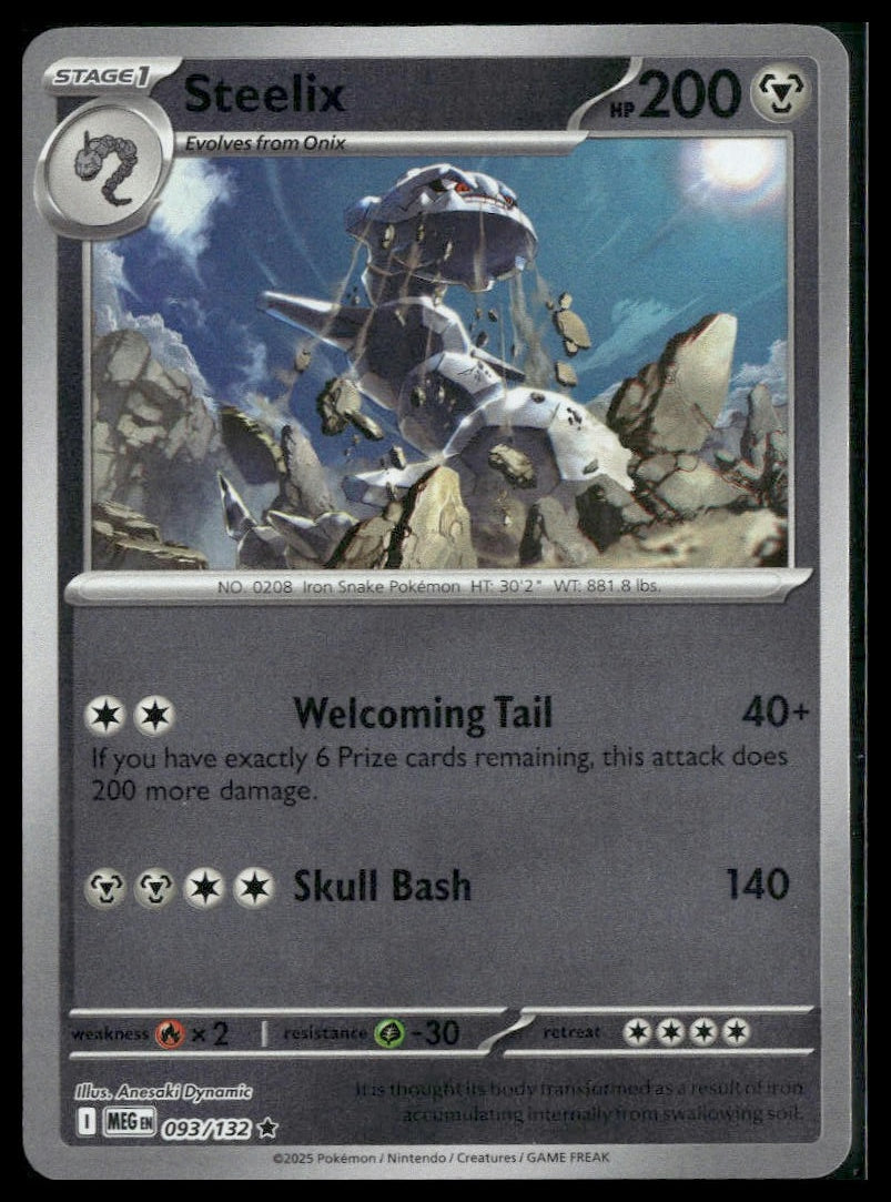 Steelix #093/132 Reverse Holo Mega Evolution NM