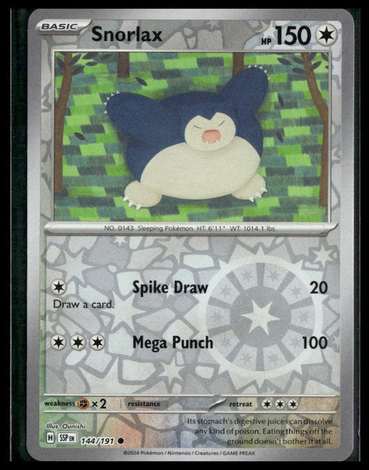 Snorlax #144/191 Reverse Holo Surging Sparks NM