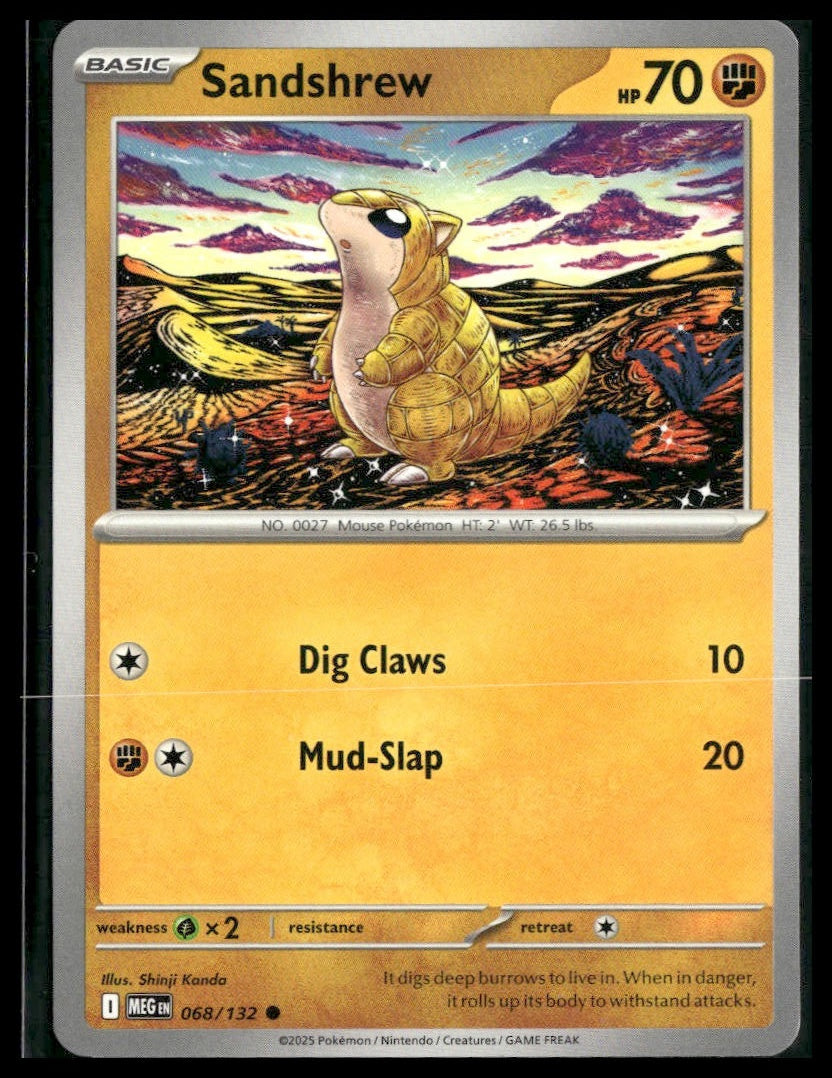 Sandshrew #68/132 Shinji Kanda Mega Evolution NM
