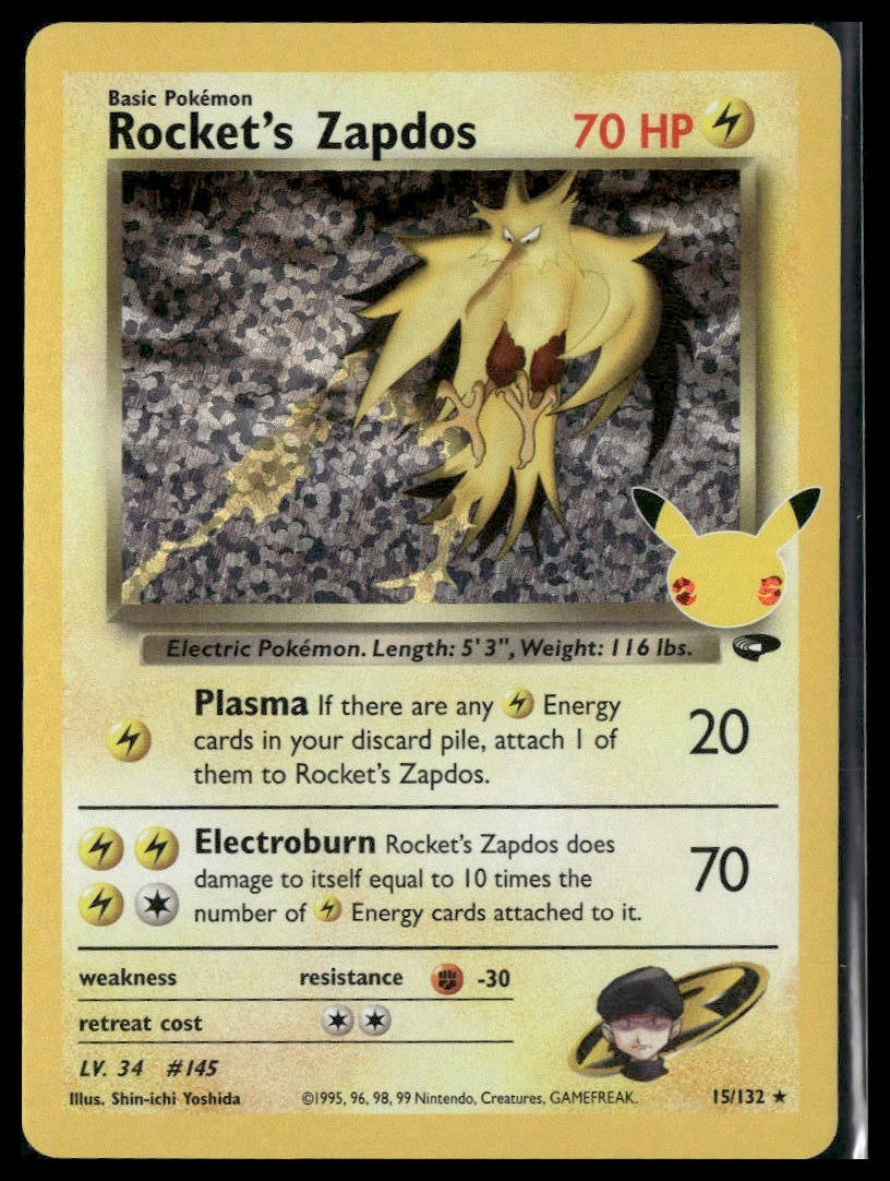 Rocket's Zapdos #15/132 Celebrations: Classic Collection NM
