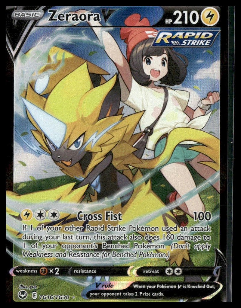 Zeraora V #TG16/TG30 Silver Tempest Trainer Gallery NM