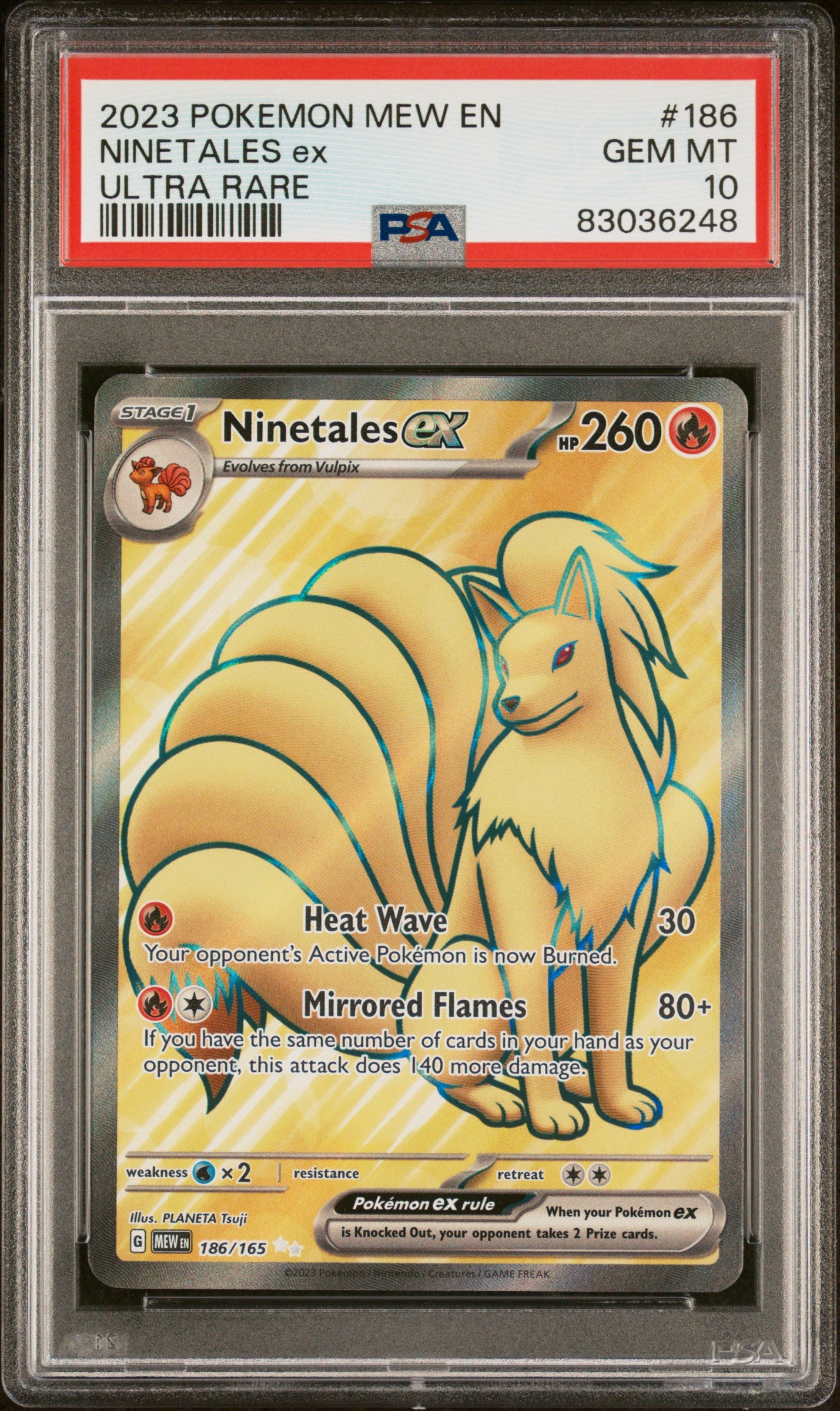 PSA 10 Ninetales ex #186 151