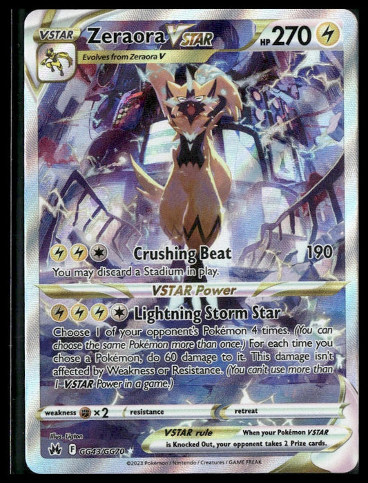 Zeraora VSTAR #GG43/GG70 Crown Zenith: Galarian Gallery NM