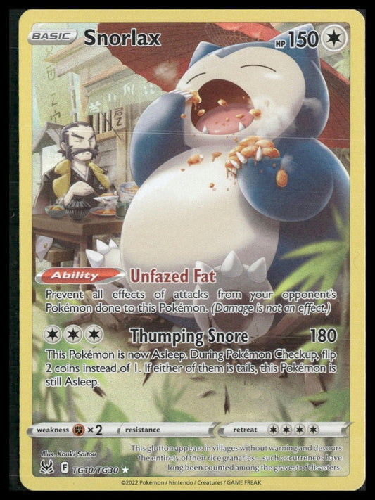 Snorlax #TG10/TG30 Lost Origin Trainer Gallery NM