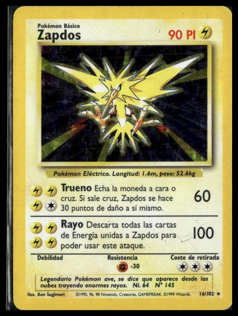 Zapdos #016/102 SPANISH Base Set HP