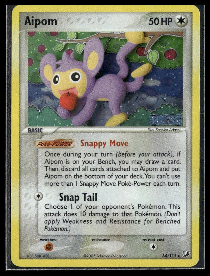 Aipom #34/115 Reverse Holo STAMP Unseen Forces LP