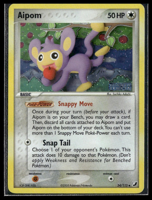 Aipom #34/115 Reverse Holo STAMP Unseen Forces LP