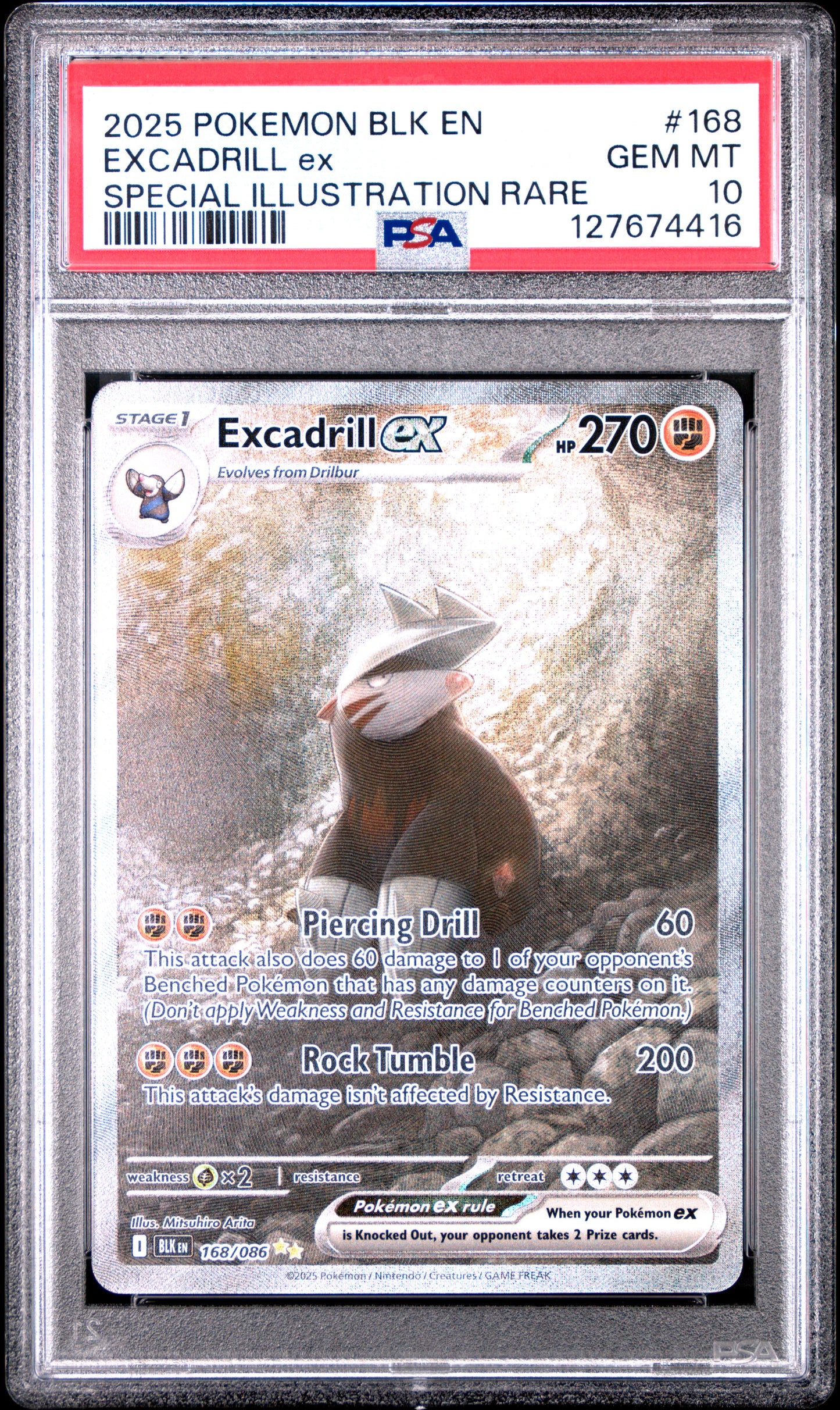 PSA 10 Excadrill ex #168 Black Bolt