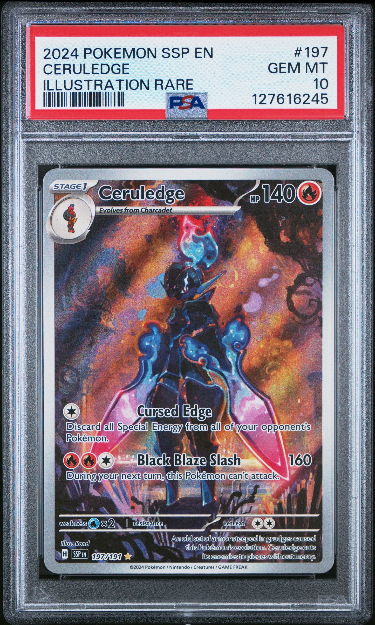 PSA 10 Ceruledge #197 Surging Sparks