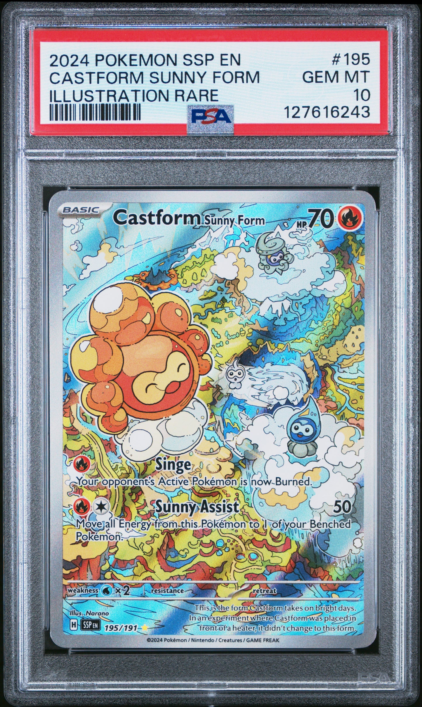 PSA 10 Castform Sunny Form #195 Surging Sparks