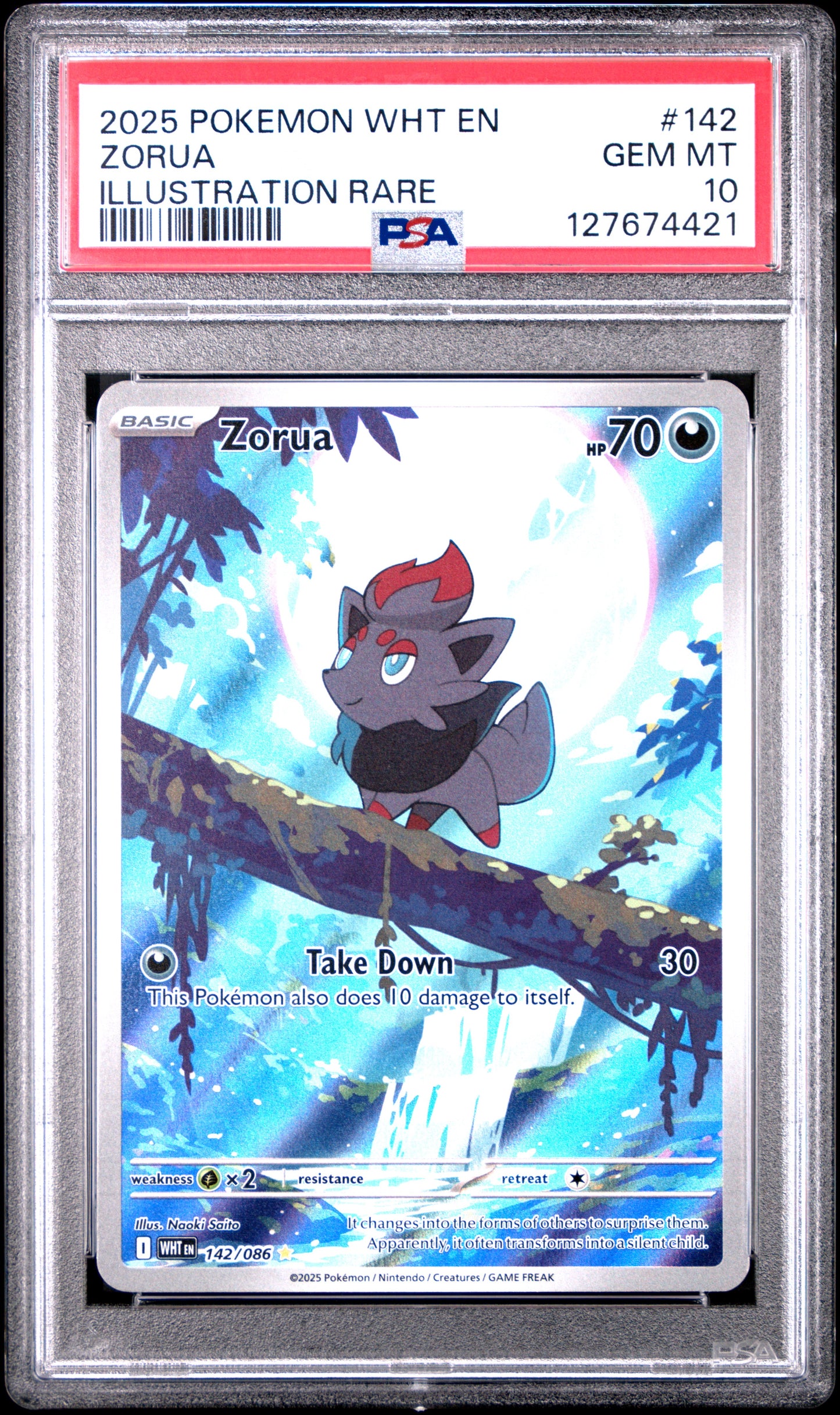 PSA 10 Zorua #142 White Flare