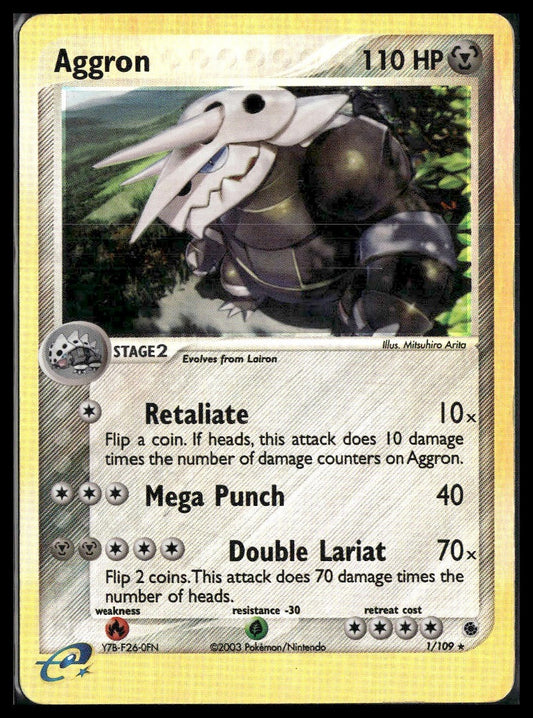 Aggron #1/109 Reverse Holo Ruby and Sapphire MP
