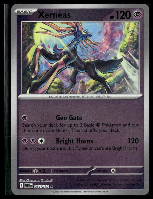 Xerneas #64/132 Reverse Holo Mega Evolution NM