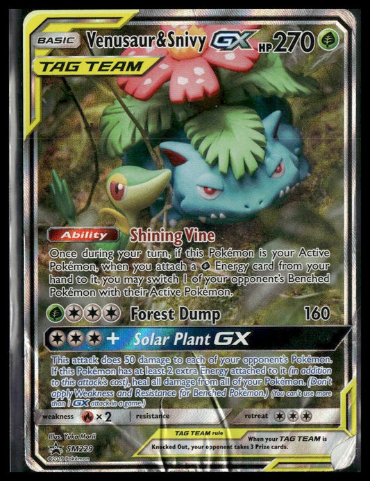 Venusaur & Snivy GX #SM229 SM Promos HP/DMG
