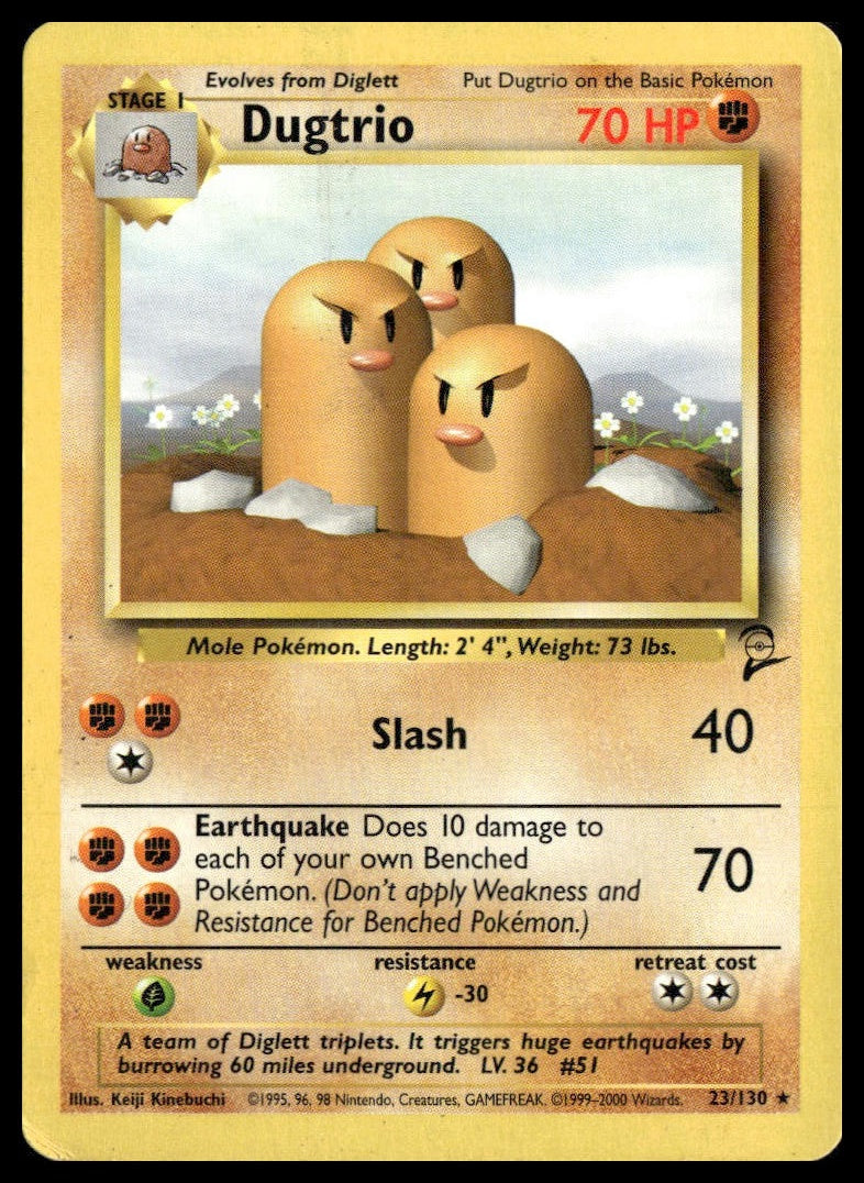 Dugtrio #023/130 Base Set 2 MP